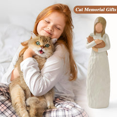 Cuayaes hand-painted resin statue, 5.6 inches, elegant keepsake for cat lovers.