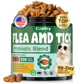 Cudory cat flea chews with crunchy exterior and creamy krill center for daily support.