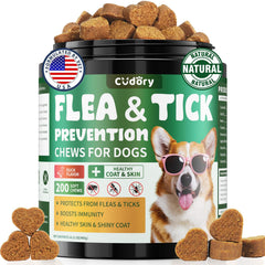 Cudory duck-flavor dog chews bag closeup highlighting natural ingredients and easy daily care.