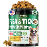 Cudory packaging and label highlighting flea prevention chews for dogs, easy daily use.