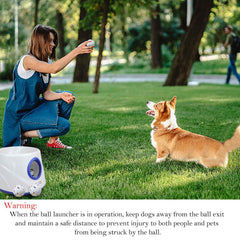 Cuelab dog ball launcher distance settings highlight adjustable range for tailored play.