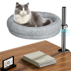 Cuipingoo Cat Desk Bed with 360° rotation for easy lounging beside your workspace.