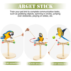 Cunno wooden perch base provides a stable, portable setup.