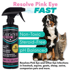 Curicyn Pink Eye Solution 24oz spray bottle for large animals.