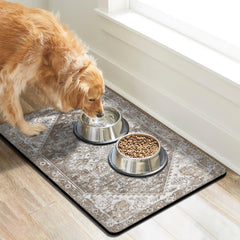 Cuslnox quick-dry dog bowl mat speeds up cleanup after meals
