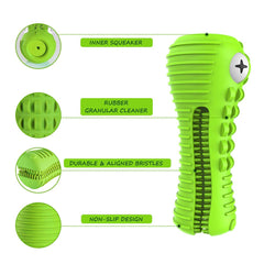 Cutiful Gator toy in dog's mouth highlighting grip and bristles