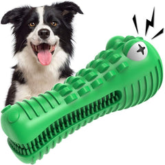 Cutiful Gator dog toy close-up showing ridges and bristles for cleaning