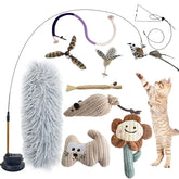 CUUOOT suction cup kitten toy on smooth surface for vertical play.