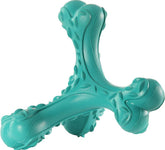 CVALIN indestructible bone chew pink—close-up of texture showing dental cleaning action during play.