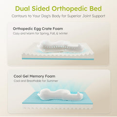 CWAWZ cooling gel memory foam layer keeps pets cooler on hot days.