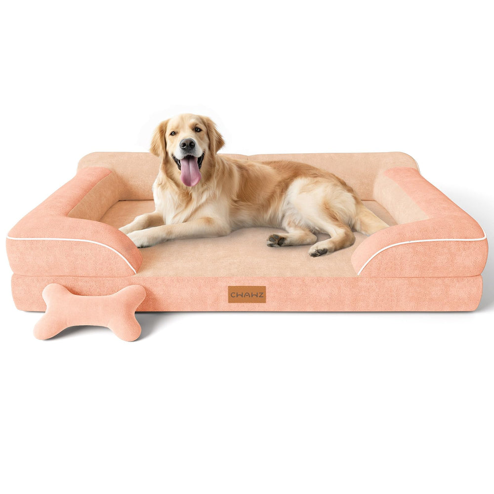 CWAWZ extra large dog bed with orthopedic foam showing joint-supporting construction