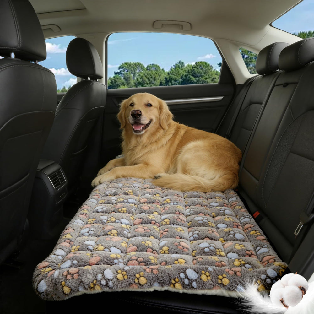 Cyhczx thickened dog bed for car back seat offers plush support during rides.