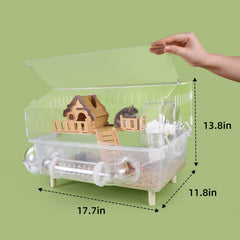 Cyirexylcc dwarf hamster cage showing tubes and play area for exploration