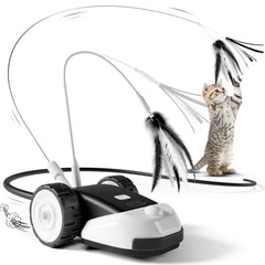 CYROS 3-in-1 interactive cat toy with auto-moving mouse for self-play