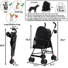 CYUmail pet stroller with durable oxford fabric protecting a small pet outdoors.