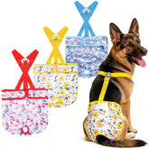 CZMIYRPY 3-pack female dog diapers in colorful patterns for daily wear.