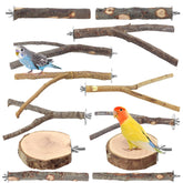 CZWESTC round wood platform perch offers a stable resting spot for birds.