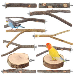 CZWESTC round wood platform perch offers a stable resting spot for birds.