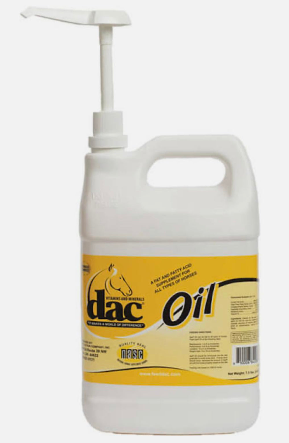 Dac Oil with Pump bottle for convenient dispensing and coat-friendly nutrition.
