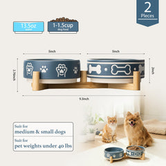 Dafuceramic ceramic bowls 1.5 cups ideal for small dogs
