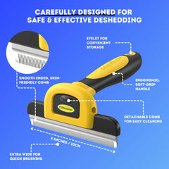 DakPets cat dog grooming brush keeps short and long coats manageable and less shedding.