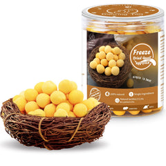 Dancing Tail freeze-dried quail egg yolk pack shot highlights natural ingredients for pet training