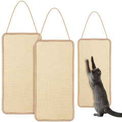 Dansydaisy sisal door scratcher mounted on wall for durable scratching.
