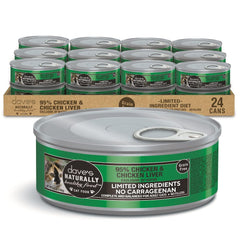 Dave's Pet Food grain-free wet cat food can shows 95% meat for protein-rich meals