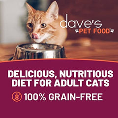 Dave's Pet Food label shows added vitamins and minerals for daily nutrition.