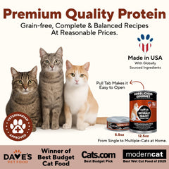 Dave's Pet Food grain-free pate served in bowl for easy feeding