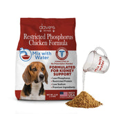 Dave's Pet Food Kidney Care chicken crumble in a bowl promotes hydration-friendly feeding.