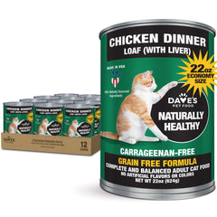 Dave's Pet Food chicken pate 22oz can for easy multi-cat meals.