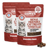 Dave's Pet Food Renal Cat Treats with chewy semi-moist texture for kidney support.