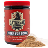 Daybreak Nutrition Fiber for Dogs bottle labeled for easy digestive support.