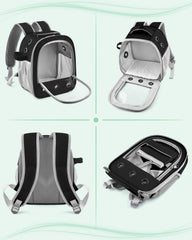 DBNESS Guinea Pig Carrier Backpack window design front view offers pet visibility and reduced anxiety