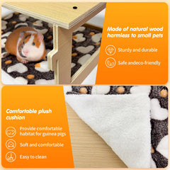 DCIAER Guinea Pig Hideout plush cushions add softness for pet relaxation.