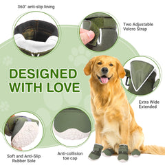 DcOaGt dog shoes adjustable Velcro straps ensure a snug fit.