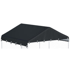 Ddeman Outdoor Kennel Cover 10x10 folded, ready to protect from weather.
