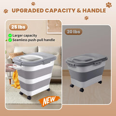 DDMOMMY dog food bin with detachable wheels for relocation