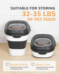 DDMOMMY dog food storage unfolded size highlights spacious capacity