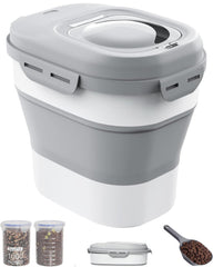 DDMOMMY foldable dog food container with lid keeps portions fresh and organized.