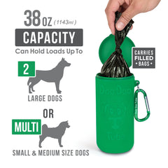 DDT Doo Tube carabiner attaches to leash or waist for hands-free carry.