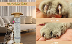 Deapher cat nail file scratcher on a worn post protecting the post lifespan