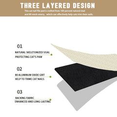 Deapher sisal scratch pad provides paw-friendly surface with top netting and stable design