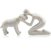 DearKeeps dog memorial statue in sandstone finish for dignified home remembrance.