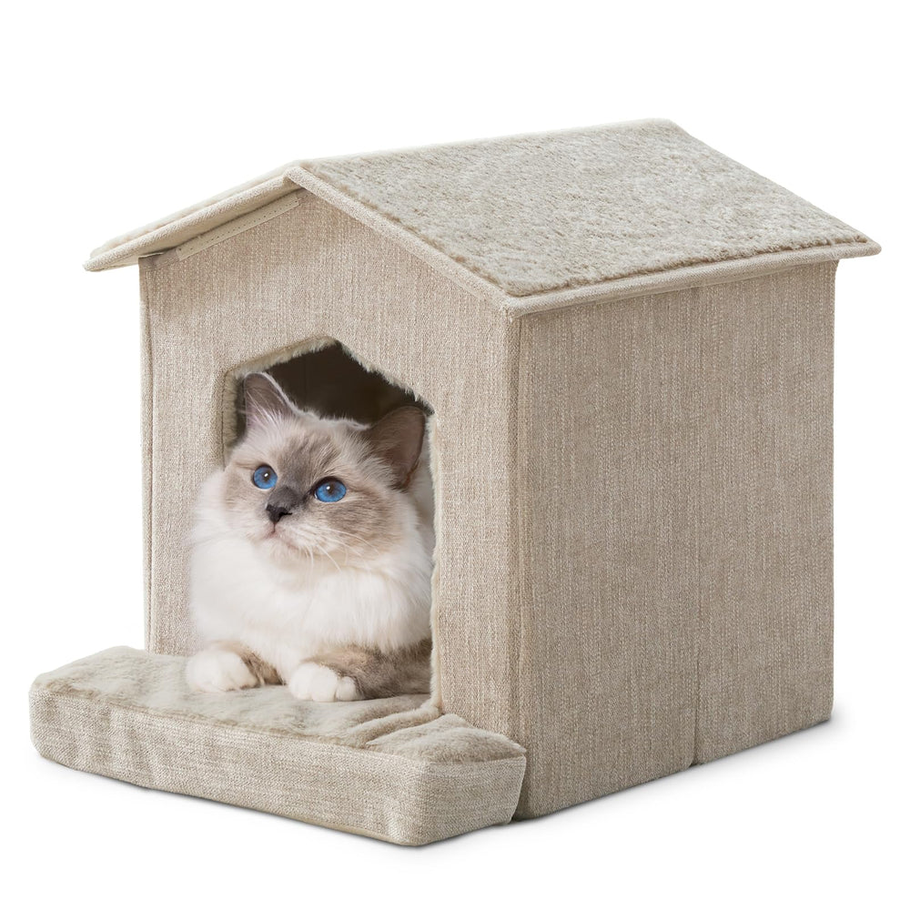 DEBANG HOME orthopedic cushion cat bed provides comfortable rest for indoor cats.