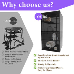 Deblue Catio roof-detail highlights weatherproof cover for rain and sun
