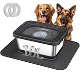 Decflow 10L no spill stainless steel dog water bowl keeps floors dry.