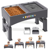 Decflow 2-in-1 elevated dog bowls assembly view for easy setup and use