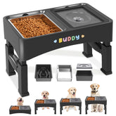 Decflow 3-in-1 elevated bowls assembly supports growing dogs with ergonomic feeding.